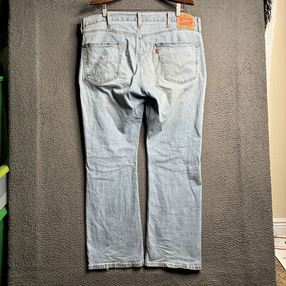 Levis Mens 40x30 Blue Denim 527 Low Boot Cut Light Wash Flare Jeans